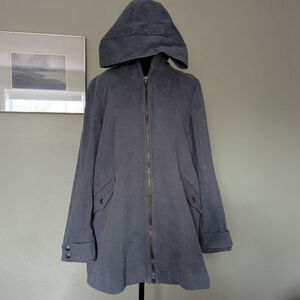Will's Vegan Store Vegan Wool Long Hooded Coat Grey Size L